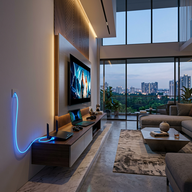 Modern Bangalore Home with Fiber Optics